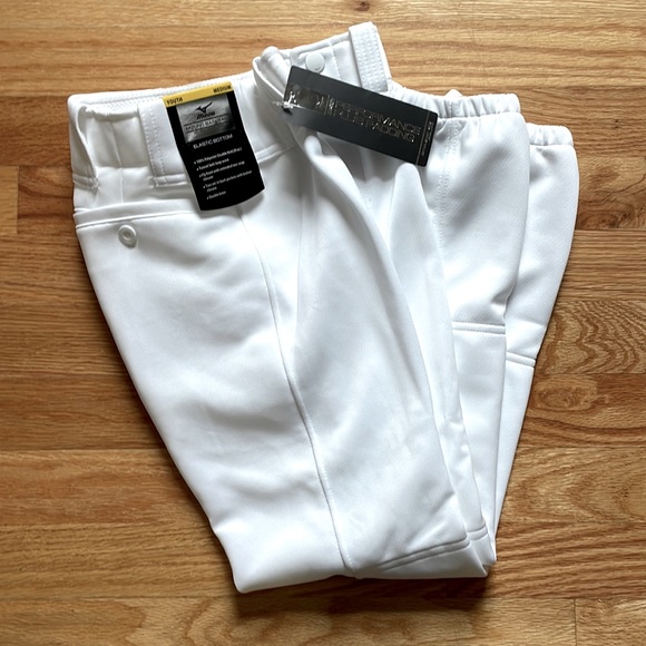 NWT Mizuno Performance Plus Padding Baseball Pants White Elastic Cuff Sz Medium - Picture 1 of 2